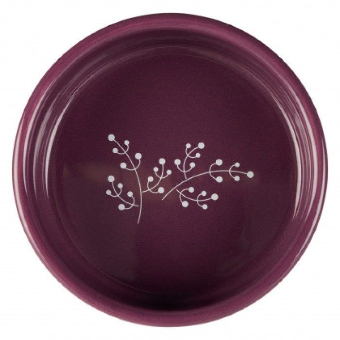 Миска BERRY TRIXIE для собак и кошек (керамика), 0,3л/D 12см,белый/ягодный